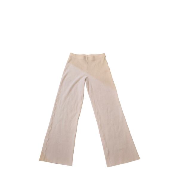 Vince Comfy Cropped Wide Ribbed Pants in Off White - Picture 3 of 8